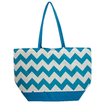 SW180592-AQUA/WHITE CHEVRON DESIGN INSULATED BAG